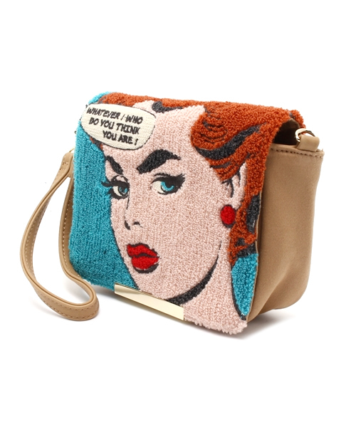 Ray BEAMS（レイビームス）の「Ray BEAMS / アコモデ アメコミ バッグ（クラッチバッグ・レディース・ピンク/ブルー・ONE SIZE）」の3枚目の写真