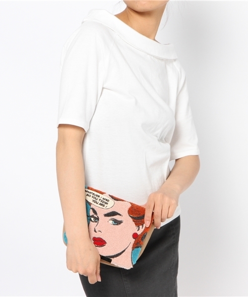 Ray BEAMS（レイビームス）の「Ray BEAMS / アコモデ アメコミ バッグ（クラッチバッグ・レディース・ピンク/ブルー・ONE SIZE）」の9枚目の写真