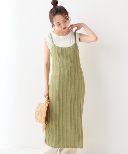 SLOBE IENA（スローブイエナ）の「PALOMA WOOL ニットワンピース（ワンピース・レディース・オレンジ/ライトグリーン・FREE）」の2枚目の写真