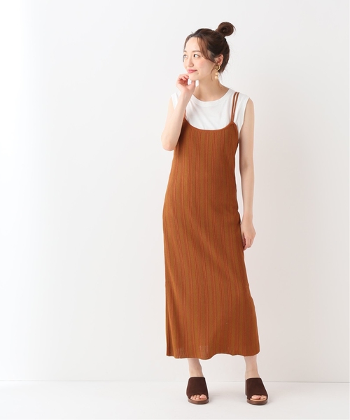 SLOBE IENA（スローブイエナ）の「PALOMA WOOL ニットワンピース（ワンピース・レディース・オレンジ/ライトグリーン・FREE）」の9枚目の写真