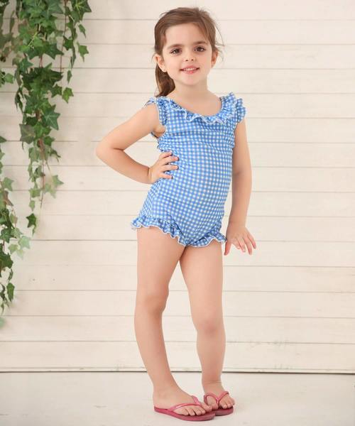 OSYAREVO(オシャレボ)の「キッズ バックシャン フリル ワンピース 水着(水着・キッズ・ブラック/ピンク/ライトブルー/レッド・110/120/130/140/150)」の18枚目の写真