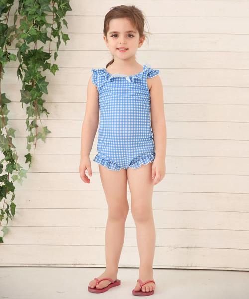 OSYAREVO(オシャレボ)の「キッズ バックシャン フリル ワンピース 水着(水着・キッズ・ブラック/ピンク/ライトブルー/レッド・110/120/130/140/150)」の19枚目の写真