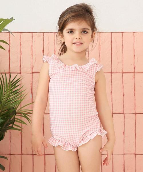 OSYAREVO(オシャレボ)の「キッズ バックシャン フリル ワンピース 水着(水着・キッズ・ブラック/ピンク/ライトブルー/レッド・110/120/130/140/150)」の21枚目の写真