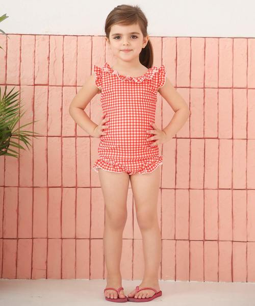 OSYAREVO(オシャレボ)の「キッズ バックシャン フリル ワンピース 水着(水着・キッズ・ブラック/ピンク/ライトブルー/レッド・110/120/130/140/150)」の22枚目の写真