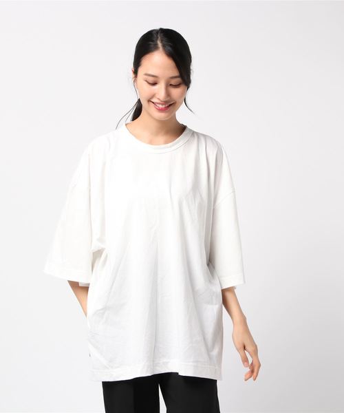 Born（ボーン）の「Born Wide Long T-shirts/ボーン ワイド ロング Tシャツ（Tシャツ/カットソー・レディース・オフホワイト・FREE）」の4枚目の写真