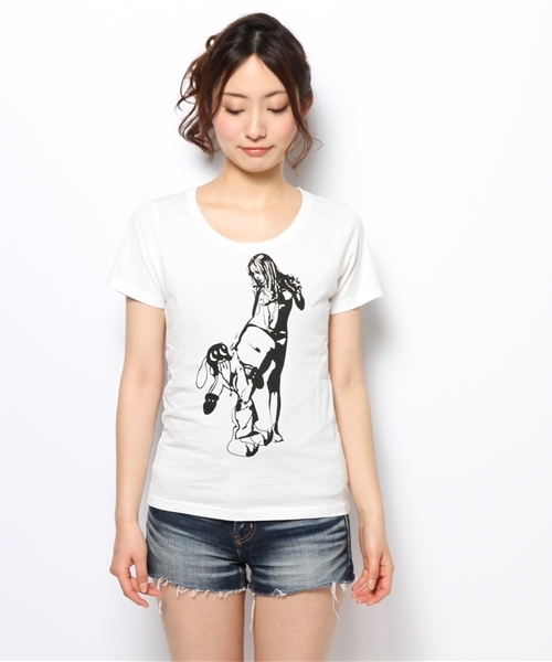 HYSTERIC GLAMOUR（ヒステリックグラマー）の「SKOLOCT×HYSTERIC/HYSK-HYS TIMES pt T-SH（Tシャツ/カットソー・レディース・ホワイト・FREE）」の4枚目の写真