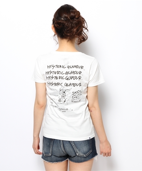 HYSTERIC GLAMOUR（ヒステリックグラマー）の「SKOLOCT×HYSTERIC/HYSK-HYS TIMES pt T-SH（Tシャツ/カットソー・レディース・ホワイト・FREE）」の7枚目の写真