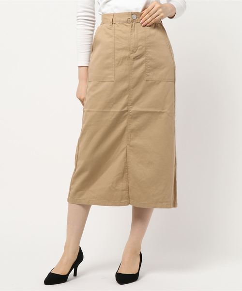 KOBE LETTUCE（コウベレタス）の「フロントスリットセミフレアスカート（スカート・レディース・ベージュ/インディゴブルー/アイボリー/ブルー系その他・FREE）」の10枚目の写真