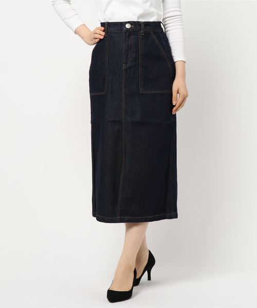 KOBE LETTUCE（コウベレタス）の「フロントスリットセミフレアスカート（スカート・レディース・ベージュ/インディゴブルー/アイボリー/ブルー系その他・FREE）」の5枚目の写真