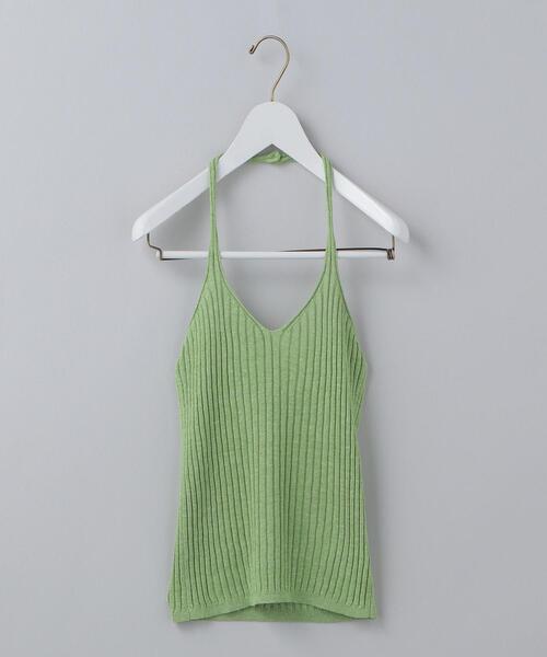 6（ロク）の「＜6(ROKU)＞RIB HALTER NECK KNIT/キャミソール