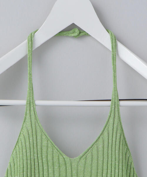 6（ロク）の「＜6(ROKU)＞RIB HALTER NECK KNIT/キャミソール