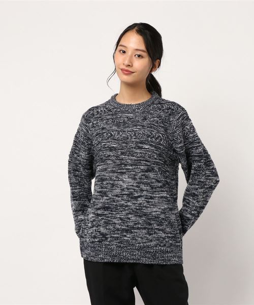 CRAFT STANDARD BOUTIQUE(クラフトスタンダードブティック)の「クルーネックーケーブルニットプルオーバー*(ニット/セーター・レディース・ネイビー/グレー系その他/ダークネイビー・M/L)」の1枚目の写真