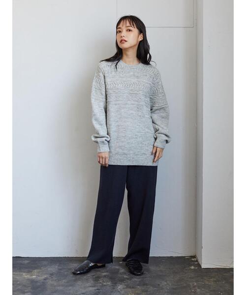 CRAFT STANDARD BOUTIQUE(クラフトスタンダードブティック)の「クルーネックーケーブルニットプルオーバー*(ニット/セーター・レディース・ネイビー/グレー系その他/ダークネイビー・M/L)」の21枚目の写真