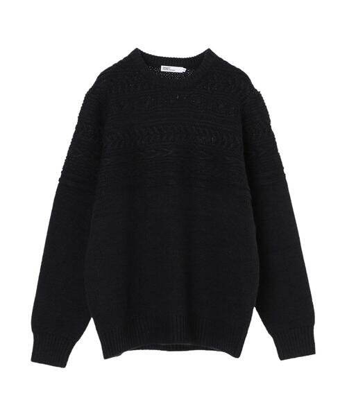 CRAFT STANDARD BOUTIQUE(クラフトスタンダードブティック)の「クルーネックーケーブルニットプルオーバー*(ニット/セーター・レディース・ネイビー/グレー系その他/ダークネイビー・M/L)」の9枚目の写真