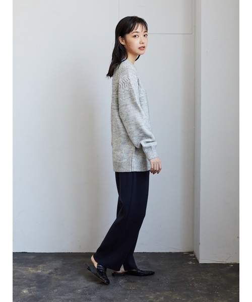 CRAFT STANDARD BOUTIQUE(クラフトスタンダードブティック)の「クルーネックーケーブルニットプルオーバー*(ニット/セーター・レディース・ネイビー/グレー系その他/ダークネイビー・M/L)」の6枚目の写真