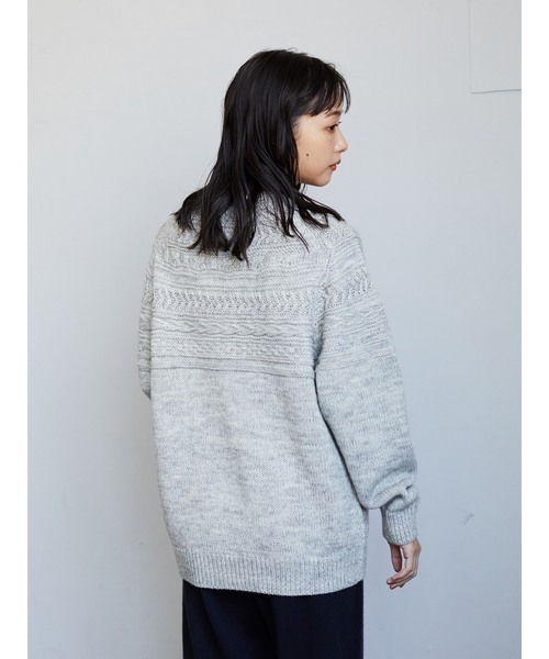 CRAFT STANDARD BOUTIQUE(クラフトスタンダードブティック)の「クルーネックーケーブルニットプルオーバー*(ニット/セーター・レディース・ネイビー/グレー系その他/ダークネイビー・M/L)」の5枚目の写真