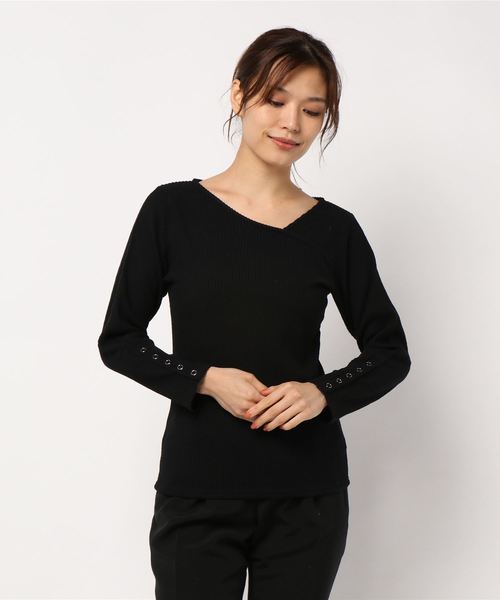 12Twelve Agenda(トゥエルブ アジェンダ)の「アシメネック起毛テレコカットソー(Tシャツ/カットソー・レディース・ブラック/ブラウン/レッド・M)」の6枚目の写真