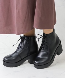 Liberty Doll / 厚底レースアップブーツ(9040-SA) ボリュームソール ショートブーツ
