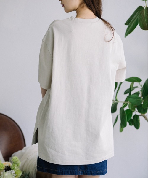 Mysa&Liina（ミーサリーナ）の「ワンポイントロゴビッグシルエットTシャツ（Tシャツ/カットソー・レディース・ブラック/ブラウン/ベージュ/オフホワイト・M）」の18枚目の写真