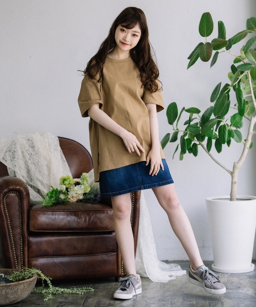 Mysa&Liina（ミーサリーナ）の「ワンポイントロゴビッグシルエットTシャツ（Tシャツ/カットソー・レディース・ブラック/ブラウン/ベージュ/オフホワイト・M）」の20枚目の写真