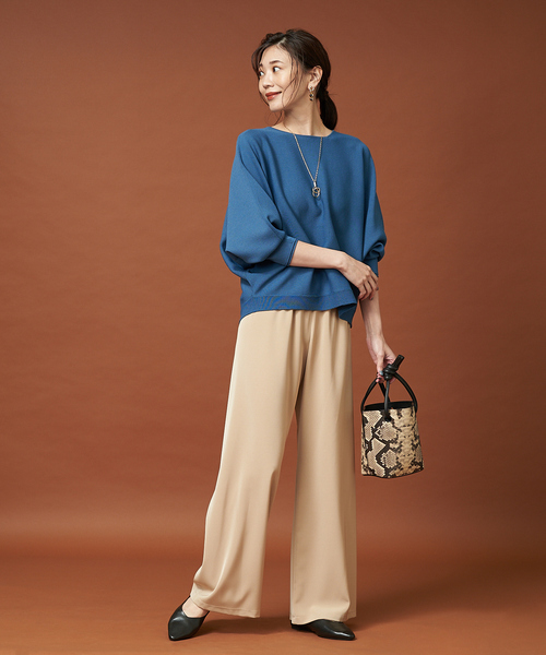 qualite（カリテ）の「ストレッチツイルフレアパンツ（その他パンツ・レディース・ブラック/ベージュ/ブラック系その他・38/36）」の20枚目の写真