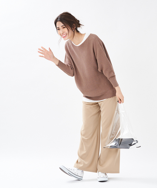qualite（カリテ）の「ストレッチツイルフレアパンツ（その他パンツ・レディース・ブラック/ベージュ/ブラック系その他・38/36）」の11枚目の写真