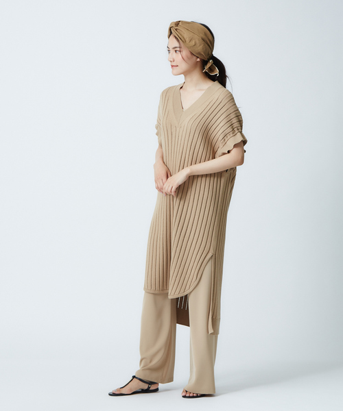 qualite（カリテ）の「ストレッチツイルフレアパンツ（その他パンツ・レディース・ブラック/ベージュ/ブラック系その他・38/36）」の9枚目の写真