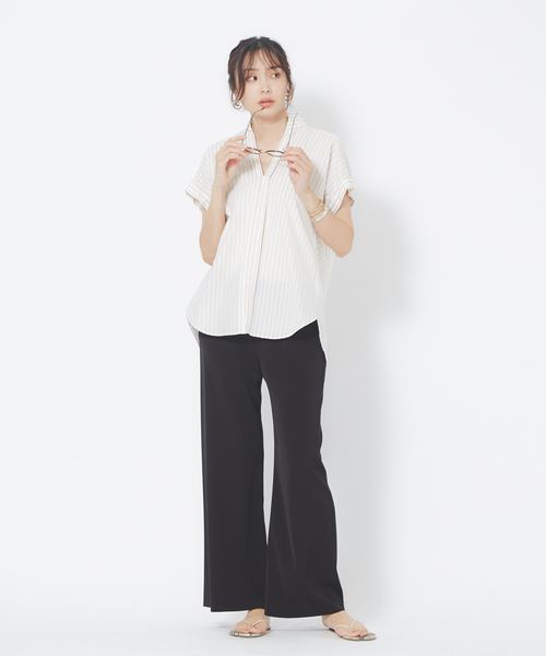 qualite（カリテ）の「ストレッチツイルフレアパンツ（その他パンツ・レディース・ブラック/ベージュ/ブラック系その他・38/36）」の19枚目の写真