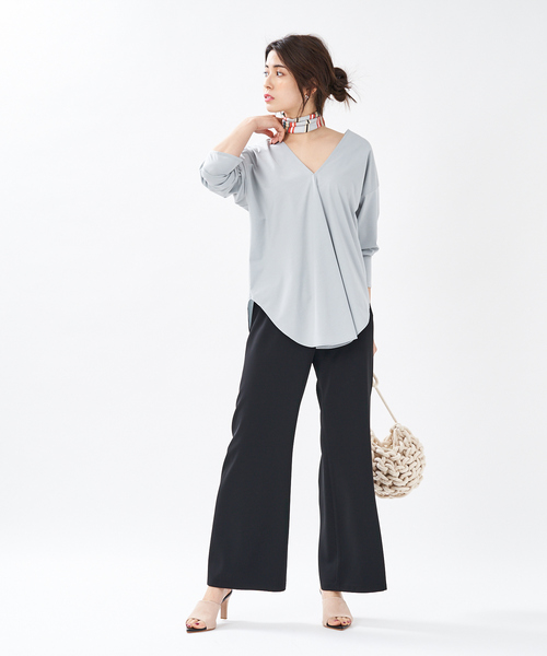 qualite（カリテ）の「ストレッチツイルフレアパンツ（その他パンツ・レディース・ブラック/ベージュ/ブラック系その他・38/36）」の22枚目の写真