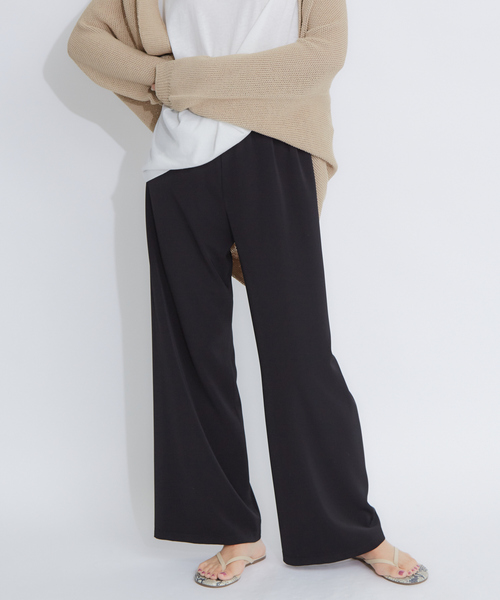 qualite（カリテ）の「ストレッチツイルフレアパンツ（その他パンツ・レディース・ブラック/ベージュ/ブラック系その他・38/36）」の2枚目の写真