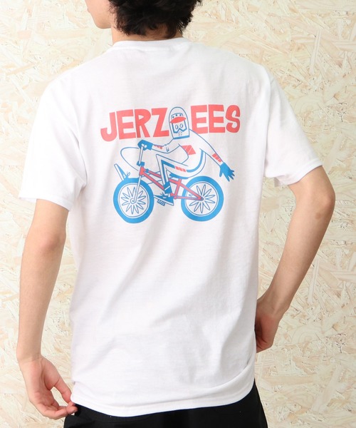 JERZEES(ジャージーズ)の「∴【 JERZEES / ジャージーズ 】タケウチアツシ ART BIKE “アート バイク”Tシャツ(Tシャツ/カットソー・メンズ・ベージュ/ホワイト/ピンク/オフホワイト・SMALL/LARGE/X-LARGE/MEDIUM)」の3枚目の写真
