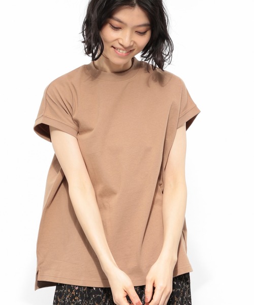 LAKOLE（ラコレ）の「USAコットンスタンドネックTシャツ / LAKOLE（Tシャツ/カットソー・レディース・ブラック/エンジ/グレー/オフホワイト/カーキ/ライトブラウン・SMALL/MEDIUM）」の5枚目の写真