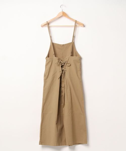 Fashion Letter（ファッションレター）の「バックレースアップ ツイル オールインワン（サロペット/オーバーオール・レディース・カーキ/ベージュ/ブラック・L/3L/LL/M/4L）」の6枚目の写真
