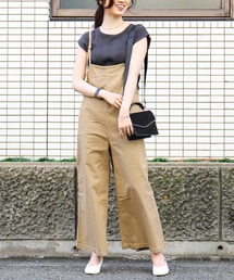 バックレースアップ ツイル オールインワン