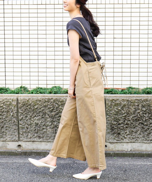 Fashion Letter（ファッションレター）の「バックレースアップ ツイル オールインワン（サロペット/オーバーオール・レディース・カーキ/ベージュ/ブラック・L/3L/LL/M/4L）」の19枚目の写真