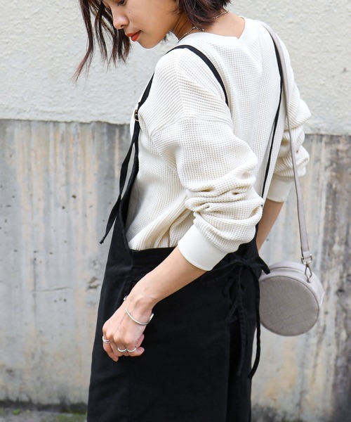 Fashion Letter（ファッションレター）の「バックレースアップ ツイル オールインワン（サロペット/オーバーオール・レディース・カーキ/ベージュ/ブラック・L/3L/LL/M/4L）」の21枚目の写真