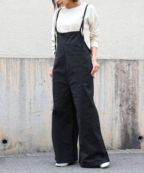 Fashion Letter（ファッションレター）の「バックレースアップ ツイル オールインワン（サロペット/オーバーオール・レディース・カーキ/ベージュ/ブラック・L/3L/LL/M/4L）」の8枚目の写真