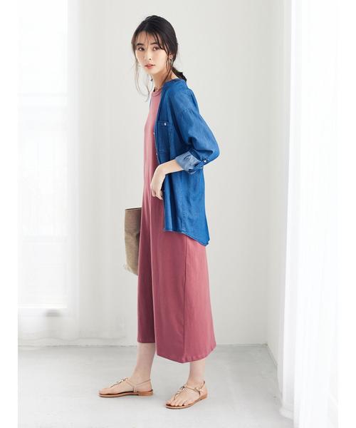 Green　Parks（グリーンパークス）の「クルーネックカットワンピース＊★（ワンピース・レディース・ブラック/ベージュ/テラコッタ・FREE）」の9枚目の写真