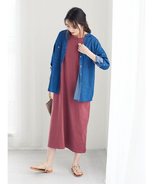 Green　Parks（グリーンパークス）の「クルーネックカットワンピース＊★（ワンピース・レディース・ブラック/ベージュ/テラコッタ・FREE）」の10枚目の写真