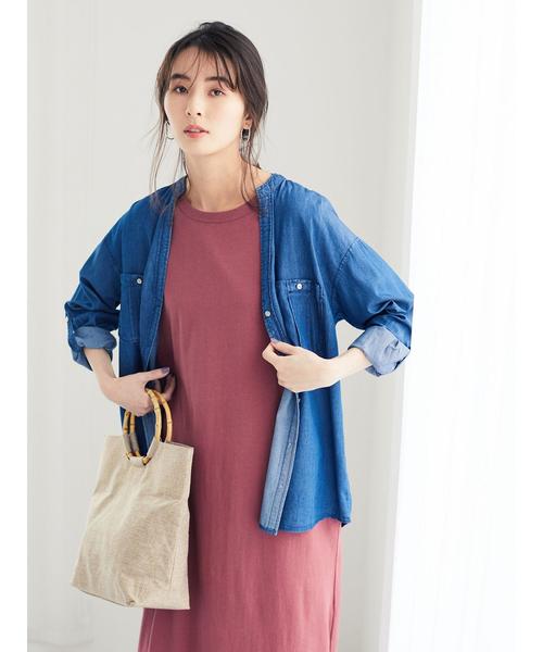 Green　Parks（グリーンパークス）の「クルーネックカットワンピース＊★（ワンピース・レディース・ブラック/ベージュ/テラコッタ・FREE）」の11枚目の写真