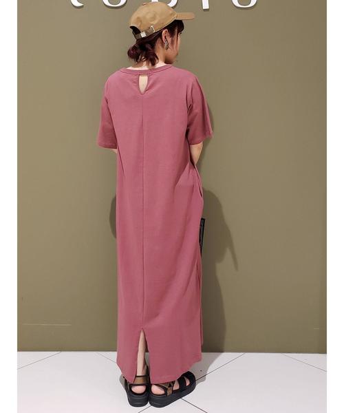 Green　Parks（グリーンパークス）の「クルーネックカットワンピース＊★（ワンピース・レディース・ブラック/ベージュ/テラコッタ・FREE）」の13枚目の写真