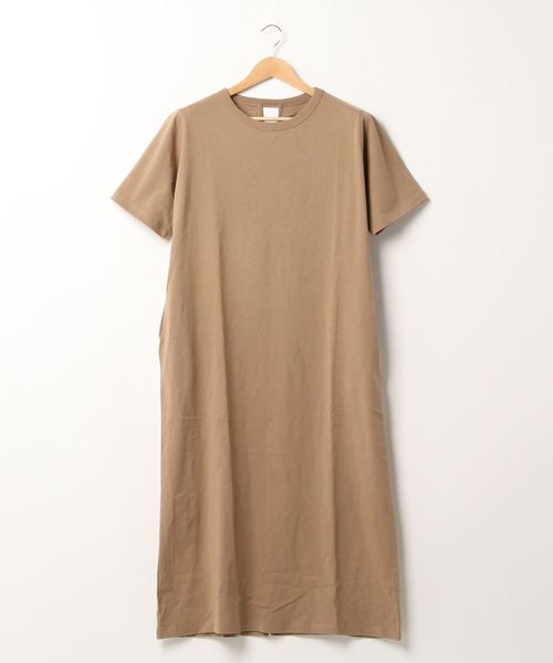 Green　Parks（グリーンパークス）の「クルーネックカットワンピース＊★（ワンピース・レディース・ブラック/ベージュ/テラコッタ・FREE）」の3枚目の写真