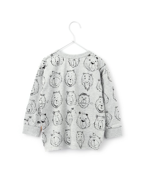 MAKE YOUR DAY(メイクユアデイ)の「くまの顔長袖Tシャツ■80~140cm(Tシャツ/カットソー・キッズ・ベージュ/グレー/キャメル・90/100/110/120/130/140/80)」の4枚目の写真