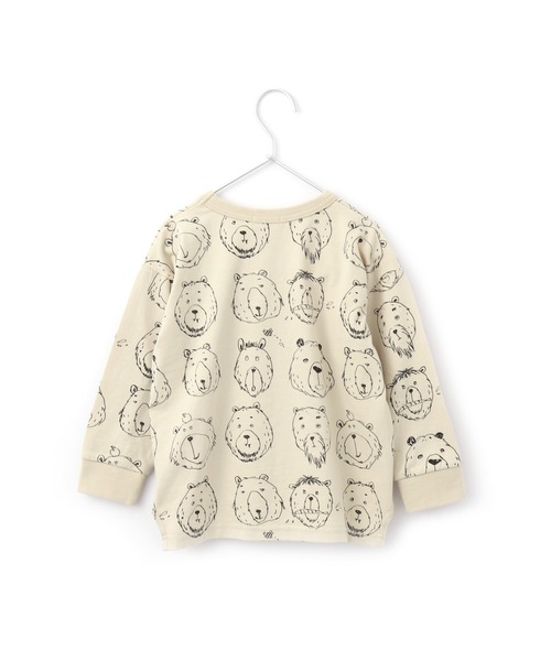 MAKE YOUR DAY(メイクユアデイ)の「くまの顔長袖Tシャツ■80~140cm(Tシャツ/カットソー・キッズ・ベージュ/グレー/キャメル・90/100/110/120/130/140/80)」の5枚目の写真