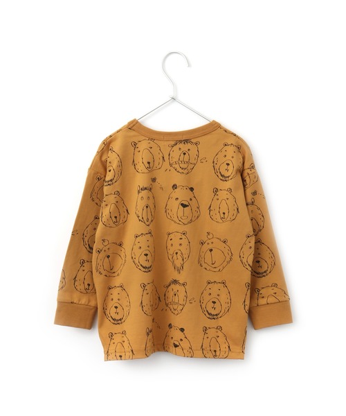 MAKE YOUR DAY(メイクユアデイ)の「くまの顔長袖Tシャツ■80~140cm(Tシャツ/カットソー・キッズ・ベージュ/グレー/キャメル・90/100/110/120/130/140/80)」の6枚目の写真