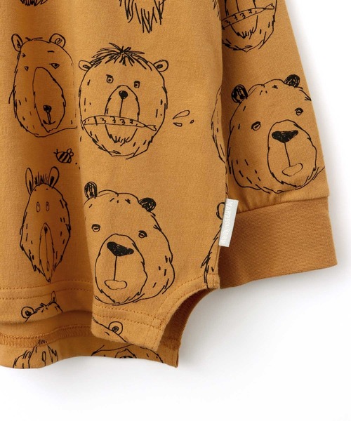 MAKE YOUR DAY(メイクユアデイ)の「くまの顔長袖Tシャツ■80~140cm(Tシャツ/カットソー・キッズ・ベージュ/グレー/キャメル・90/100/110/120/130/140/80)」の8枚目の写真