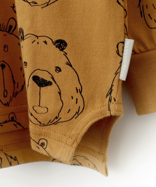 MAKE YOUR DAY(メイクユアデイ)の「くまの顔長袖Tシャツ■80~140cm(Tシャツ/カットソー・キッズ・ベージュ/グレー/キャメル・90/100/110/120/130/140/80)」の9枚目の写真