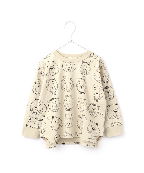 MAKE YOUR DAY(メイクユアデイ)の「くまの顔長袖Tシャツ■80~140cm(Tシャツ/カットソー・キッズ・ベージュ/グレー/キャメル・90/100/110/120/130/140/80)」の11枚目の写真