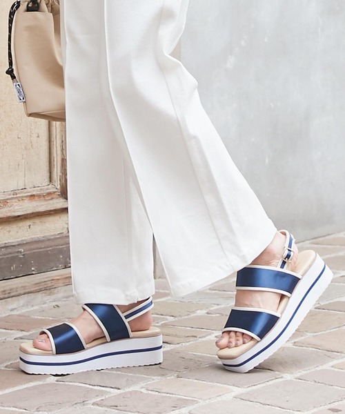 ELENDEEK 】ホワイト スポーツサンダル 厚底