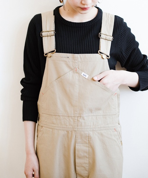 [Lee リー] Mサイズ オーバーオール アウトドア サロペット ベージュ Lee 10%OFF リー オーバーオール テーパード ダンガリーズ